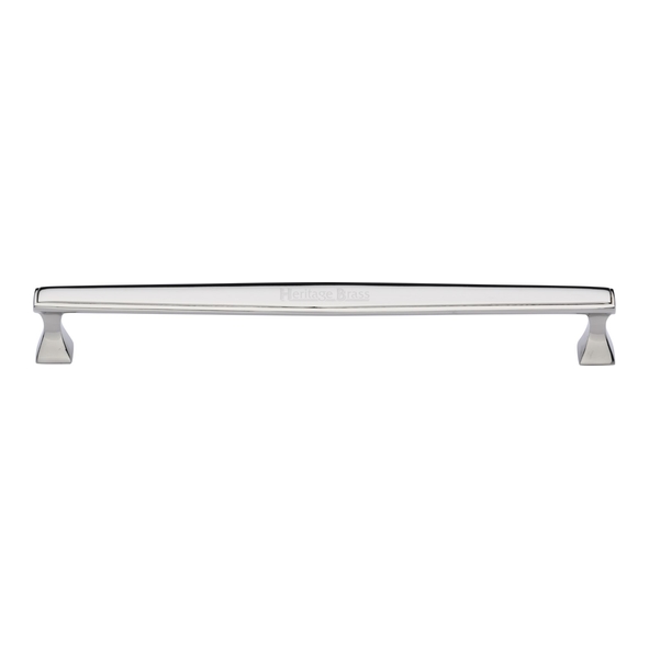 C0334 254-PNF • 254 x 271 x 35mm • Polished Nickel • Heritage Brass Art Deco Cabinet Pull Handle